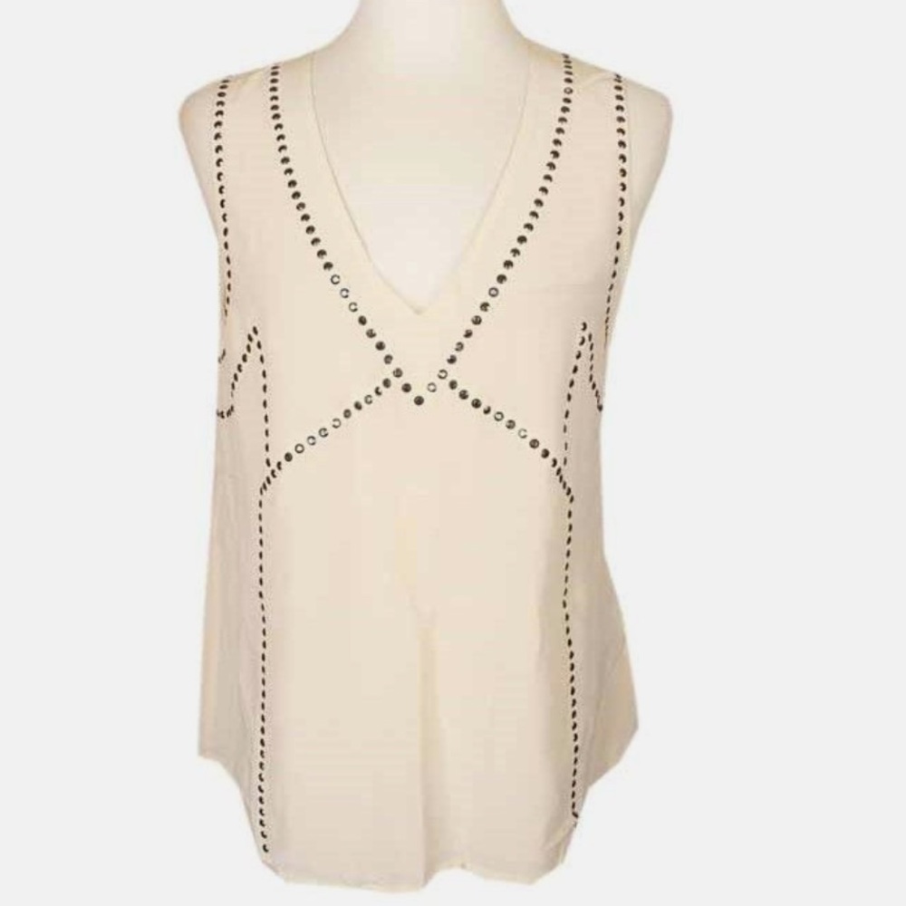 Marc Jacobs Cream Antique Stud
Silk Top Size M